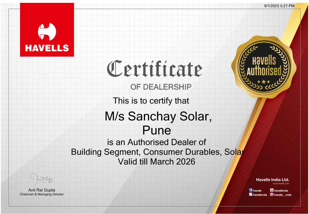 Havells Certificate